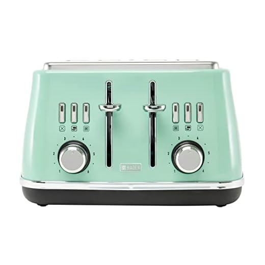 Haden 75100 COTSWOLD 4-Slice, Wide Slot Retro Toaster with Browning Control, Cancel, and Defrost Settings, Sage