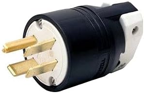 Hubbell HBL8451C 15-50 Male Plug, NEMA 14-50R, Black, 3-Pole, 240V AC, Type B Connector