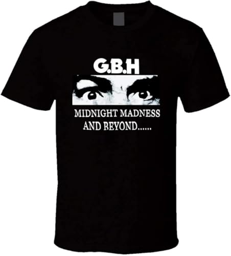 GZNDBFMEP Vintage Gbh Midnight Madness Punk Charged Gbh T Shirt Black Black