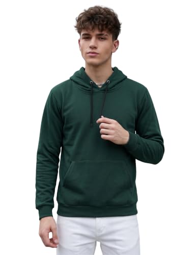 Image of HOODMASTER Unisex Fleece Hoodie Sweatshirt with Pockets Full Sleeves Regular Fit Solid Pattern Hooded Neck and Standard Length | Hoodies for Men & Women
