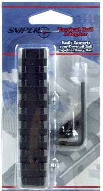Sniper Rail Mount Adapter, Mount Adjustor, Dovetail Base to Picatinny Base, Matte Black