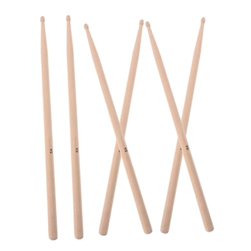 Baquetas de Madera SUPVOX 3 Pares 5A Maple Beige miniatura 1