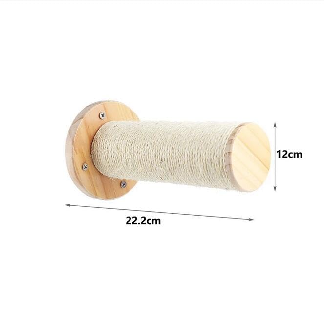 Cat Climbing Shelf Wall Mounted Four Step Stairway with Sisal Scratching Post for Cats Tree Perch Platform Jumping Furniture (Scratching Post a)