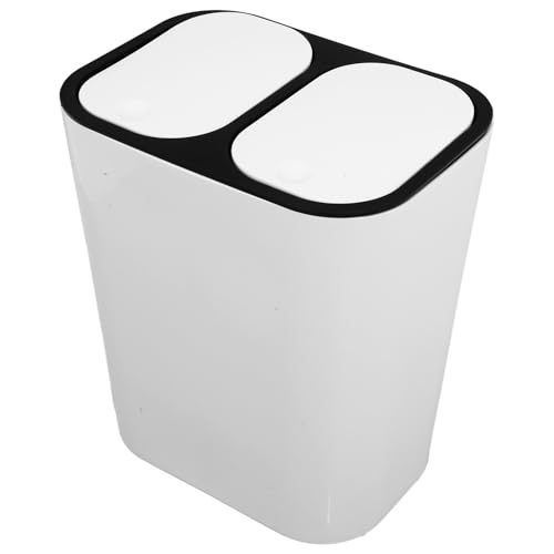 Bote de basura dual con tapa 12.5 galones blanco
