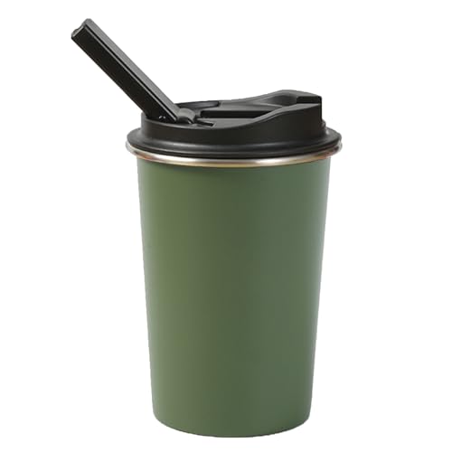 Taza de Café Portátil de Acero Inoxidable con Cuenco Cerámico Verde miniatura 1