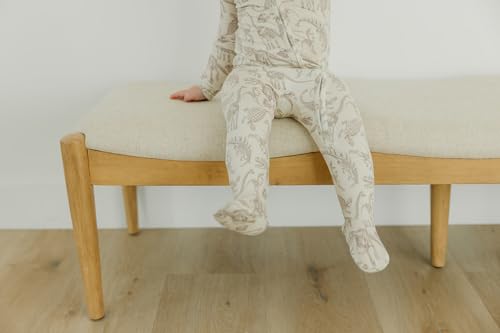 Image of Copper Pearl Zip-Up Footie Baby Pajamas - Soft Newborn Onesies for Boys & Girls, Tag-Free with Two-Way Zipper Baby Sleepers for Newborn - 24 Months, Jurassic Park Fossils