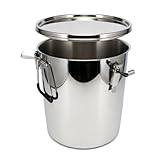 Edelstahl Honigkübel 25 kg mit luftdichter Dichtung im Deckel und 3 Spannverschlüssen - Professioneller Lagerbehälter für Honig, Imkerbedarf