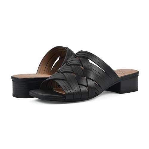 WHITE MOUNTAIN Women's Alluvia Low Block Heel Woven Sandal2