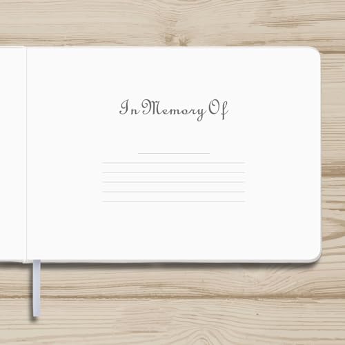 Image of Tiankool Funeral Guest Book for Memorial Service - in Loving Memory Guest Book for Funeral Sign in - Celebration of Life Guest Book for Funeral Guest Registry-134 Pages,10 inch x 7 inch,Hardcover,White