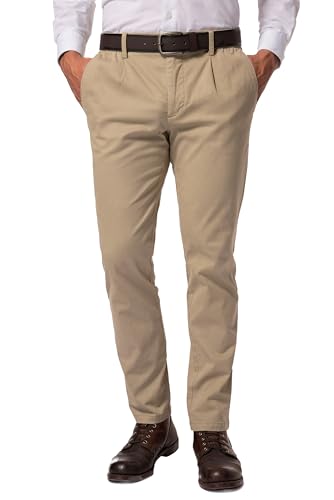 JP 1880 Herren Chino, Schlupfbund, Bundfalte, 1/1 Hosen, Beige, W38 / L34