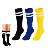 pawpoem Kinder Kleinkind Fußball Socken, Kniestrümpfe Kinder Baumwolle Stutzen Fußball Atmungsaktiv Rutschfest, Sportsocken für Schule, Sportoutfit & Freizeit, Football Socks in 3 Farben verfügbar