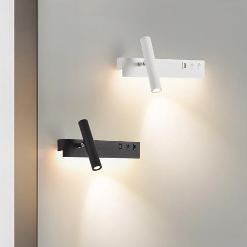 Lámparas de pared sin cables molestos gracias al aplique LED con USB para cabecera de cama 7