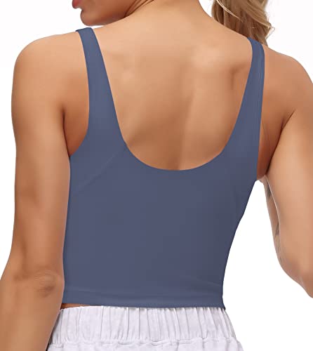 Image of Dragon Fit Sports Bra for Women Longline Padded Bra Yoga Crop Tank Tops Fitness Workout Running Top