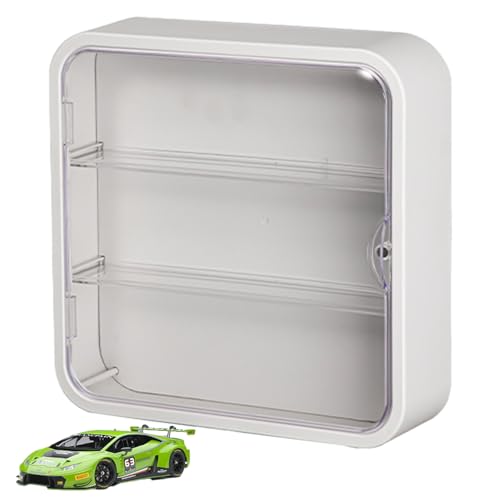 Uozonit Vetrina per figure, vetrina trasparente per figure, Figura da collezione a prova di polvere a 3 livelli montata a parete, espositore multifunzionale per bambole da collezione