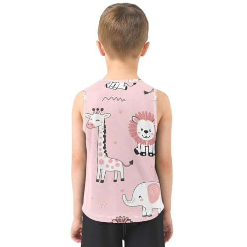 Boys' Tank Top Shirt Lion Giraffe Elephant Pattern Sleeveless T-Shirts3