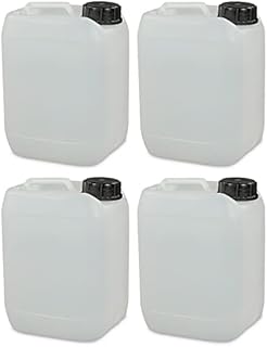 PowerChem 5L JERRY CAN - UN Approved Stackable Bottle Container + 51mm Tamper Evident Cap | Perfect for Storage of Water Liquids (4 x 5L Natural)