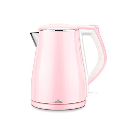 Bouilloire électrique Extinction Automatique Grande capacité 24 Heures d'isolation 1500 W Isolation Anti-brûlure intégrée en Acier Inoxydable 1.8L Rose