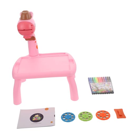 POPETPOP Tablero de Dibujo Proyector para Rosa Mesa Luminosa con Dibujos Animados Juguete para Aprender y Crear Desarrollo Creatividad y Coordinación Mano-