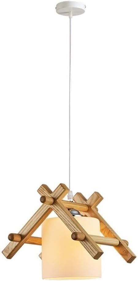 Lámpara colgante de madera estilo retro japonés y nórdico para comedor