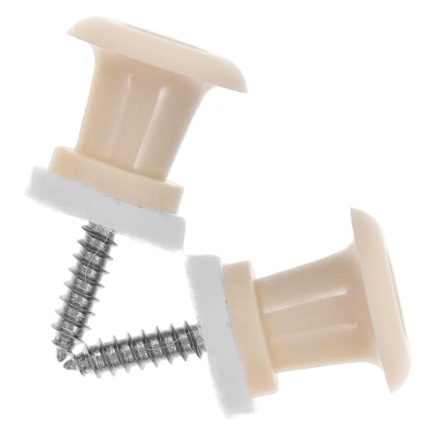 Yardwe Pair of Plastic Guitar Strap Locks Cream Mushroom Head Buttons Replacement for Guitar Strap Locks