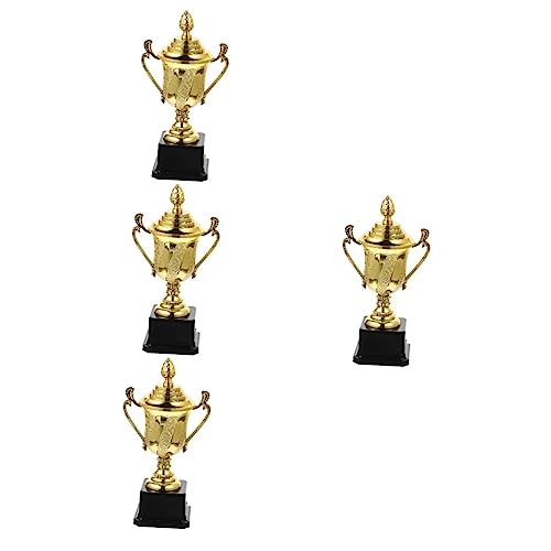 Amosfun 4 Peças Troféu De Competição Troféu De Plástico Troféu De Basquete Troféu De Futebol Bolsa D