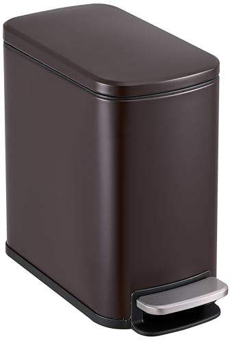 Image of SIMPLI-Magic 6L /1.6G Stainless Steel Bathroom Trash Can with Hands-Free Foot Pedal, Quiet Soft-Close Lid, Compact Space-Saving Size