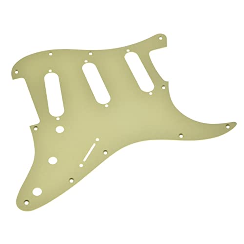 Dopro 11 Hole Matte Aluminum Strat SSS Pickguard Metal Anodized ST Pick Guard Scratch Plate for USA/Mexico ST/Strat Matte Gold