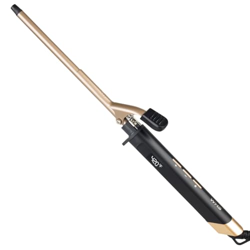 WHS Professional 3/8 Inch Curling Wand for Short Hair & Gifts for Women Ergonomic Non-Slip Handle 9mm Tourmaline Ceramic Dual Voltage 100-240V 30-Second Heat-Up Adjustable 250-420F