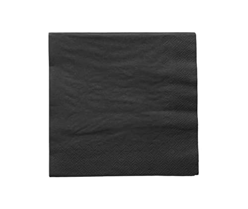 Perfectware - 2 Ply Black-200Ct Perfect Stix 2 Ply Beverage Black Napkin-200 Paper Cocktail Beverage Napkin Black, 9.5" X 9.5" (Pack Of 200) #TOP2