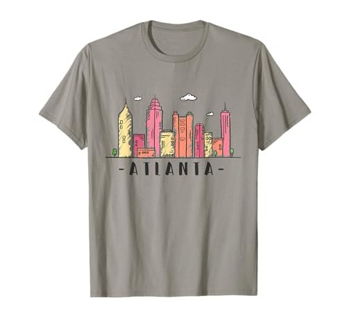 Atlanta Skyline Georgia colorato regalo souvenir città Maglietta