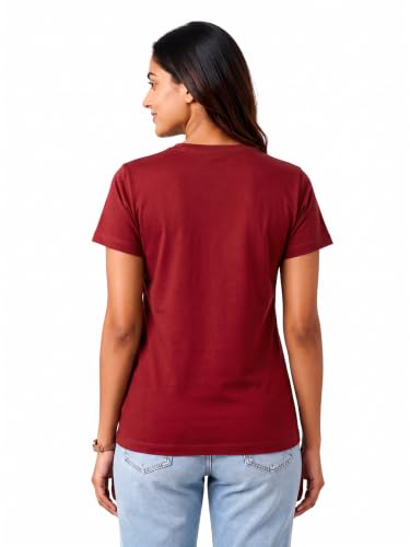 Image of Women's Slim Fit Graphic Printed T-Shirt | Soft 100% Cotton Fabric | Round Neck Half Sleeve Casual Top, Travel & College Pack of 2 Set