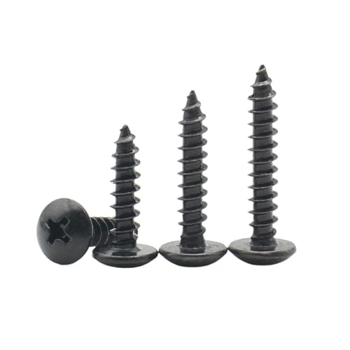 50/100個 M2.6 M3 .5 黒 炭素鋼 十字穴付きヘッド マッシュルームヘッド セルフタッピングネジ(30mm,M3 50pc)