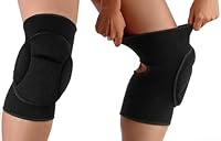 Comfyouth Knieschoner Volleyball 20mm Dicker Schwamm Knieschützer Schwarz Absturz Kniestütze Stretch Kniebandage für Tanzen Basketball Laufen Sport