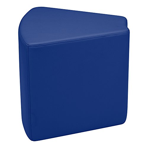 Image of Sprogs 18 inch H Structured Wedge Stool -Flexible Modular Collaborative Soft Seating for Office, Home, Lounge and School Classrooms with Durable Frame & Set of 2 inch Legs Add-on - Blue