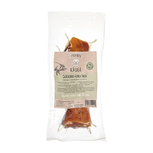 Primo Serrano-Knochen halbiert 1Stk. 370g | Hundekausnack 100% natürlich | Knackig & aromatisch | Zahnpflege & gesunde Beschäftigung