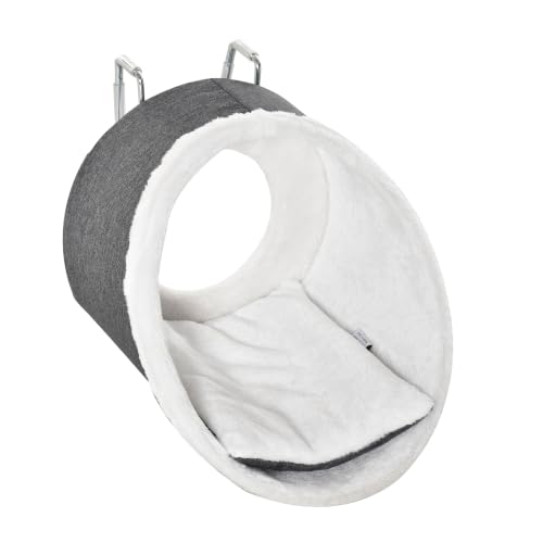 PawHut Amaca per Gatti Fino 4kg, Amaca da Termosifone e Amaca da Finestra per Gatti con Staffa Regolabile, Cuccia Morbida da Interno Grigia