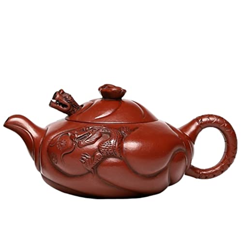 ASHSDI Tetera Marroqui Tetera De 220ML, Tetera De Arcilla Púrpura con Mineral De Mano, Teteras De Viaje Tetera Turca