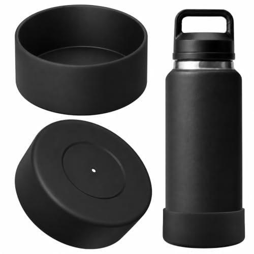 Linkidea 2 Pack Silicone Bottle Boot for YETI Rambler Bottle 36oz, Black