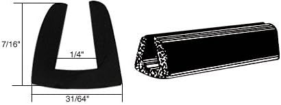 CRL Glass and Acrylic Setting Rubber Channel for 1/4" Material - 31/64" Base Width by CR Laurence