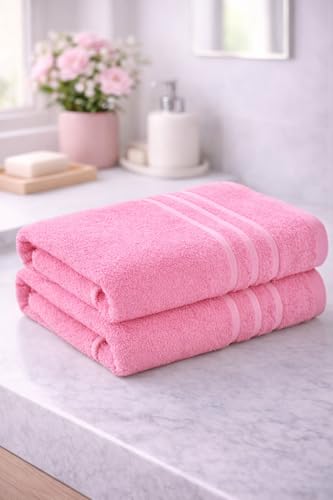 Blissful Creations Hand Towels 16x24 inches, Soft & Highly Absorbent Bathroom/Face Towels, Pack of 2 (Pink)