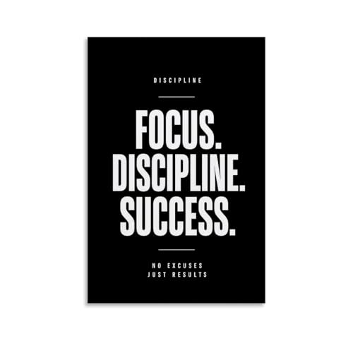 Motivation Quotes Focus Discipline Success Art Posters Print Modern Decorative