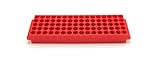 Heathrow HS29025J Micro Tube Rack, 80 Well, Red (Pack of 5)