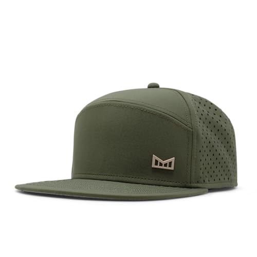 Image of melin Trenches Icon Hydro, Performance Snapback Hat, Water-Resistant Flat Bill Caps for Men & Women, Golf, Running or Workout