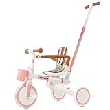 子供用三輪車 7in1 自転車 舵取り 押し棒付き 多機能 おもちゃ 乗用玩具 幼児用 軽量 キッズバイク プレゼント ギフト 誕生日 (ピンク)