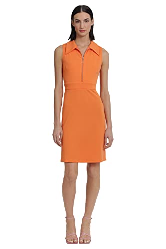 Donna Morgan Women's Collared Sheath Dress with Bodice Zipper Detail