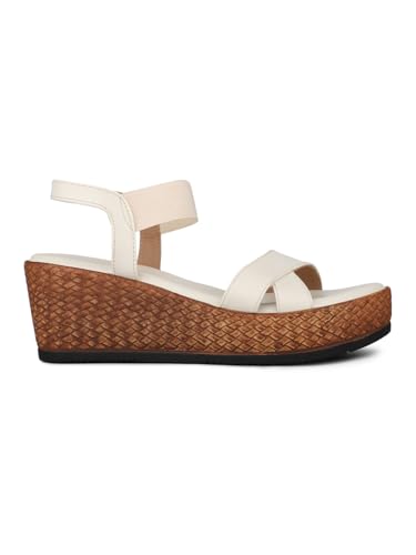 Image of Inc.5 Womens Beige Casual Solid Round Toe Wedge Heels