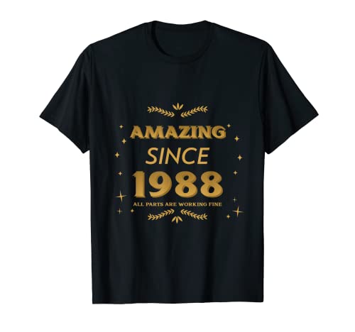 Golden Jomqueru Design Vintage Classic 1988 Birthday T-Shirt