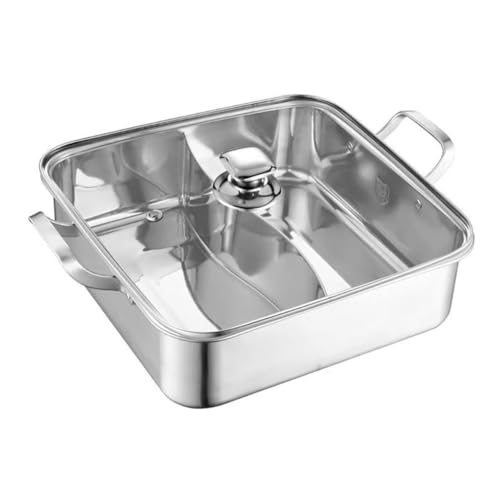PRETYZOOM Restaurante De Olla Caliente Olla Caliente Con Divisor Electrico Dúo Cacerolas Cacerola Sartenes Bote Doble Cocina Compañero Tetera Cuello De Cisne Bote De Hotpot Vidrio Silver