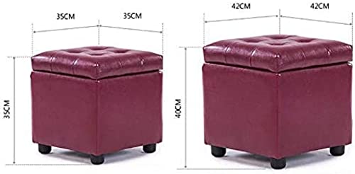 Rangement pliable en similicuir coffre pouf cube de salon