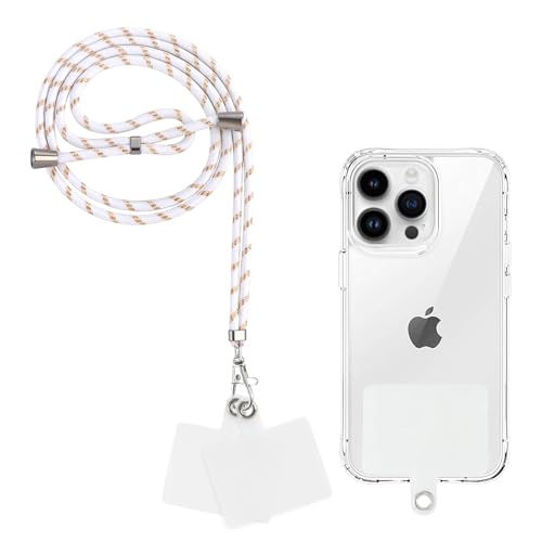 Yoedge Cordon Telephone Portable, Tour de Cou Telephone Universelle avec 2 Patchs, Réglable Collier Lanière Téléphone en Bandoulière en Nylon Adaptée à...